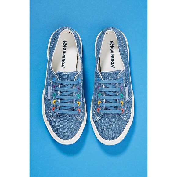 Anthropologie Shoes - NWB Anthropologie Superga Denim Rainbow Sneakers